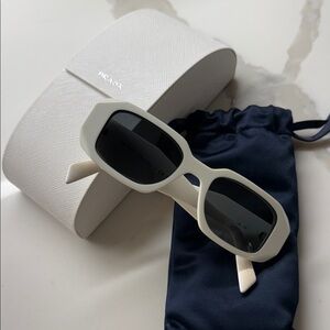 Prada Ivory Sunglasses with Black Accents